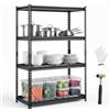 VEVOR Scaffalatura da Garage a 4 Ripiani, 102x51x152 cm, Portata 1088,6 kg, Scaffale Struttura in Metallo Robusto, Ripiani in Rete Regolabili, per Garage, Cantina, Magazzino e Cucina, con Guanti, Nera