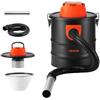 VEVOR Aspiracenere 15 L 800 W, Aspiratore per Camino con Corpo in Acciaio, Filtrazione a Doppio Stadio e Tubo da 0,8m, per Camino, Stufa a Pellet, Stufa a Legna, Braciere e Griglia, Nero e Arancione