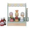 Little Dutch Gelatiera in legno con gelato, granelli di ghiaccio e toppings, set da 18 pezzi