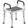 BAKAJI Sgabello da Doccia 6 Altezze Regolabili Sedia Bagno Antiscivolo Capacità 150 kg