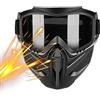 Jvjggag Maschera Viso Antiappannamento Da Moto - Con Occhiali Protettivi Rimovibili Antivento E Antipolvere - Copertura Facciale Completa Regolabile 2 In 1 - Per Sci, Saldatura, Ciclismo, Lavoro,
