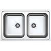 LIBEROSHOPPING Lavello incasso 2 vasche 79x50 cm acciaio inox