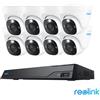 Reolink 8MP (4K) UHD NVR Poe AI 16 X canali / 8 X Dome Camera Kit con HDD da 4TB