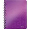 LEITZ WOW Blocco PP 80 fogli a righe A5 - Viola metallizzato - 46390162