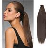 JJstar Coda Capelli Extension 70 cm Liscia, Clip e Fascia Avvolgente, 130 g | Coda liscia sintetica da 70 cm e 130 g, con clip e fascia avvolgente per aggiungere più lunghezza e volume in pochi passaggi.