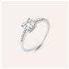Stroili Anello Solitario Petali Oro Bianco Diamante