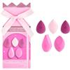 Brushworks Complete Complexion Sponge Set - Variety Makeup Sponge Set, For Cream & Liquid Foundation, Contour, Blush, Base Makeup, Powder, Soft, Blend & Buff, Multi-Purpose 5 Piece Set
