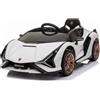 Giocheria - Lamborghini Sian colore Bianco - Auto elettrica per bambini 12V - Da