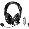 LogiLink HS0019A Cuffia stereo LogiLink con controllo, 1x USB-A, nero