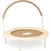 Deryan, trampolino per bambini, 92 cm, con maniglia di sicurezza, colore marrone