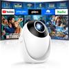 Selius Mini proiettore bianco - App integrate - Supporto 4K - Display LED - HDMI, USB, Wi-Fi, Bluetooth