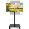 Sonstige Supporto TV mobile per televisori da 32-70 pollici, girevole a 90°, nero, con regolazione dell'altezza e base in legno