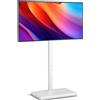 Sonstige Support a pavimento per televisori con staffa, adatto a schermi da 26 a 60 pollici e con un peso massimo di 35 kg, regolabile in altezza, orientabile e inclinabile, dotato di base in legno, colore bianco