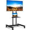 Rfiver Supporto TV mobile per televisori da 32-80 pollici, fino a 50 kg, colore nero. Regolabile in altezza da 1120 a 1620 mm. Inclinabile