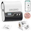 ORGBRO Z3 Stampante Etichette Adesive Termica Etichettatrice Etichette Adesive Personalizzate para Joyería, Supermercado, Pequeñas Empresas con 1 Rollo Blanco de Etiquetas de 50x30 mm, Argento