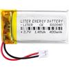 Liter energy battery Batteria 502040 LiPo 3.7V 400mAh 1.48Wh Ricaricabile Connettore PH2.0 (JST-PHR-02) Tipo B Litio: Assicurarsi che la polarità del dispositivo corrisponda 42x20x5mm (PH2|400mAh|502040)