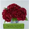 YalzoneMet Fiore di ortensia artificiale bordeaux, 3 pezzi, 53 cm, realistico, realistico, in lattice, ortensia, fiore rosso, per autunno, Halloween, feste in casa, Ringraziamento, decorazione