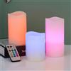 Wisdom Set 3 Candele Led RGB a batteria con telecomando Wisdom