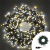 Wisdom Catena di luci 50 metri da 1000 Led Bianco Caldo e Bianco Freddo con cavo verde Wisdom