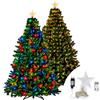 Wisdom Mantello a cascata di luci con puntale Stella per Albero di Natale da 160cm 328 Led Bianco Caldo e RGB con telecomando Wisdom