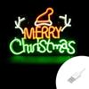 Wisdom Scritta luminosa Merry Christmas da 41x30cm Led Neon Flex USB da interno Wisdom