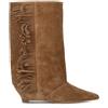 PHIL MELVIS Stivale donna sabbia in suede con frange