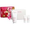 Clarins Cofanetto Rituale Corpo - Crema Corpo Super Idratante, Gommage Esfoliante, Crema Giovinezza Mani e Trousse