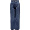 Only Jeans Femminili a Gamba Larga ONLJUICY Vita Alta Jeans Taglio Gamba Ampia, Denim Blu Scuro, 32W x 32L