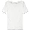 VERO MODA Top Basic Elasticizzato a Manica Corta con Scollo a Barca da Donna Panda