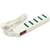 Velamp Multipresa - 5 Prese Bipasso (10/16A) - Spina Angolare piccola (10A) - Con interruttore di sicurezza Colore Bianco
