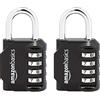 Amazon Basics 2 unità Lucchetto, Combinazione, nero, AB-PL111