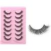 iCovalescent 7 Paia Ciglia Finte, Occhio di Gatto Ciglia Finte 3D, Riutilizzabile Corner Lashes