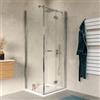DEGHI Box doccia 75x85 cm a soffietto vetro anticalcare opaco profilo cromo 195h - Flexy