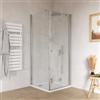 DEGHI Box doccia 85x85 cm a soffietto in vetro anticalcare opaco profilo cromo 195h - Flexy