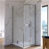 DEGHI Box doccia 95x85 cm a soffietto in vetro anticalcare opaco profilo cromo 195h - Flexy