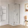 DEGHI Box doccia 85x85 cm a soffietto in vetro anticalcare trasparente profilo cromo 195h - Flexy