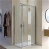 DEGHI Box doccia 65x95 cm a soffietto vetro anticalcare opaco profilo cromo 195h - Flexy