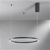 DEGHI Lampada a sospensione 150x60 cm in alluminio nero goffrato