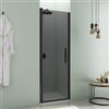 DEGHI Box doccia nicchia 70 cm battente con vetro temperato fumé e profilo nero opaco - Nilo