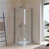 DEGHI Box doccia 75x85 cm doppio soffietto vetro anticalcare opaco profilo cromo 195h - Flexy