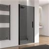 DEGHI Box doccia nicchia 95 cm battente con vetro temperato fumé e profilo nero opaco - Nilo