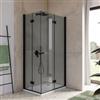 DEGHI Box doccia 75x100 cm doppio soffietto vetro anticalcare fumè e profilo nero opaco 195h - Flexy
