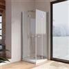 DEGHI Box doccia 85x85 cm doppio soffietto in vetro anticalcare trasparente profilo cromo 195h - Flexy