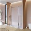 DEGHI Box doccia nicchia 180 cm 35 giunto + 85 battente + 60 fisso con vetro temperato trasparente e profilo cromo 195h - Nilo
