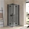 DEGHI Box doccia 75x95 cm doppio soffietto vetro anticalcare fumè e profilo nero opaco 195h - Flexy