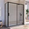 DEGHI Box doccia angolare 65x165 cm scorrevole anticalcare telaio nero - Naomi