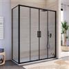 DEGHI Box doccia angolare 65x165 cm scorrevole 4 ante anticalcare telaio nero - Naomi