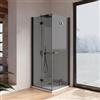 DEGHI Box doccia 85x85 cm doppio soffietto vetro anticalcare fumè e profilo nero opaco 195h - Flexy