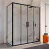 DEGHI Box doccia angolare 85x165 cm scorrevole 4 ante anticalcare telaio nero - Naomi