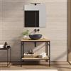 DEGHI Mobile bagno a terra 80 cm portalavabo nero e rovere - Axis